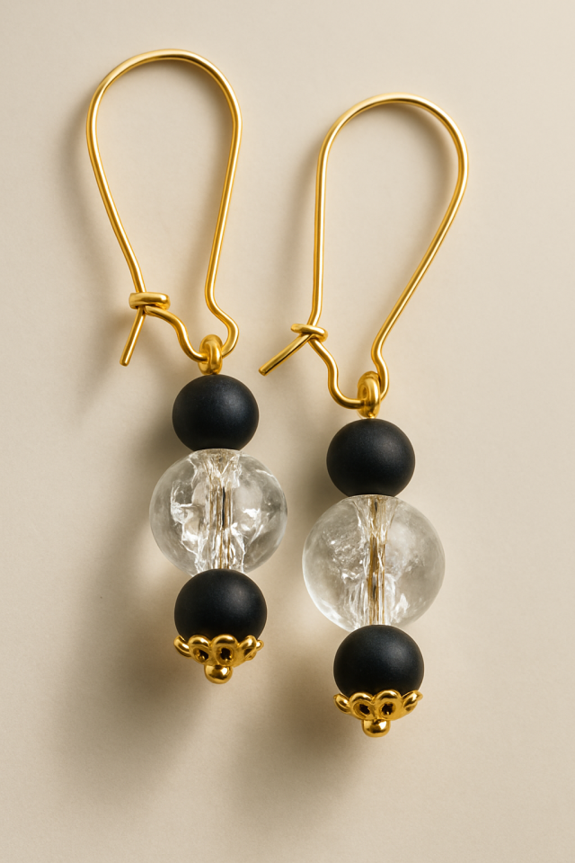 Gold Plated Beaded Earrings